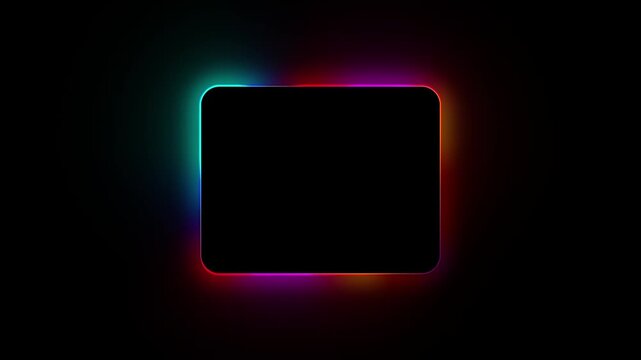 Animated RGB Neon Rounded Rectangle Frame Loop Overlay