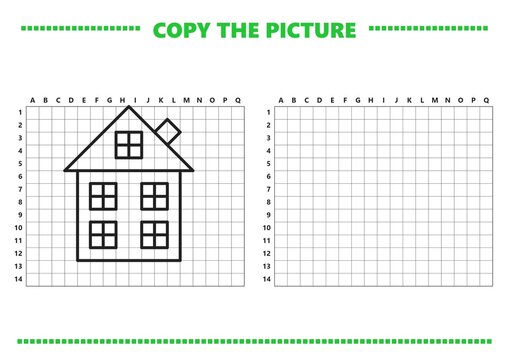 Copy the picture of a simple house for kids  