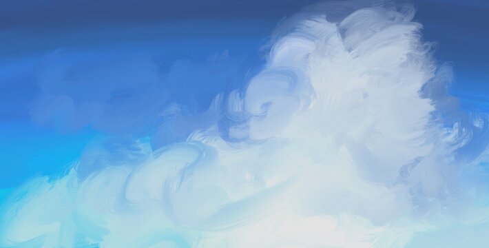Dark Blue Sky Painterly Cloud Layers Background