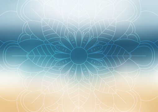 Decorative mandala design on a soft gradient blur background