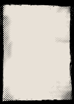 Dirty background with a grunge halftone dots border design