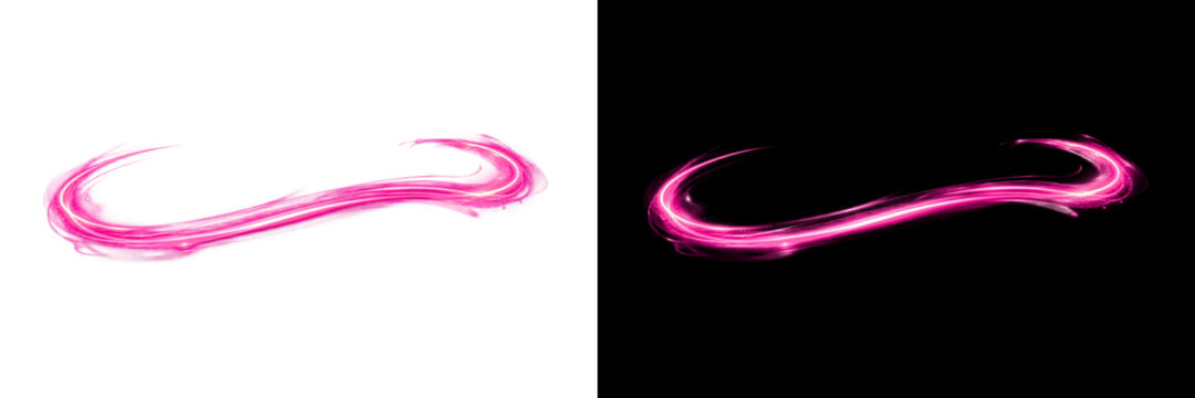 Pink glowing neon streak light