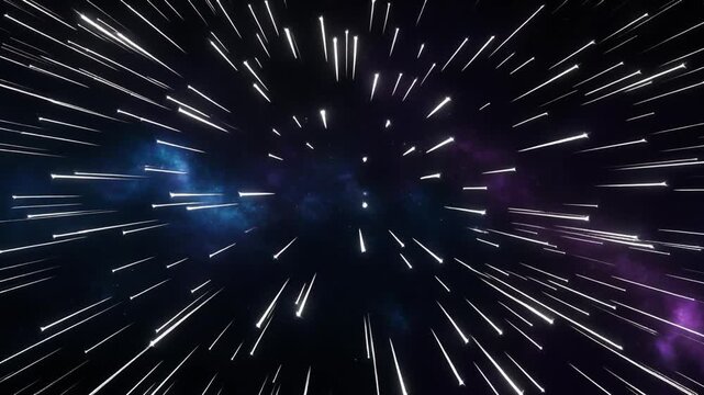 Fast Warp Speed Travel Through Cosmic Starfield Background