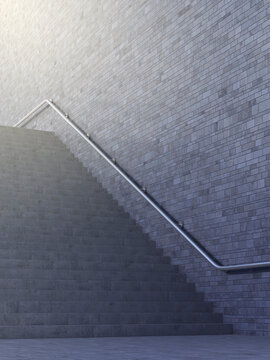 Empty staircase, 3d rendering