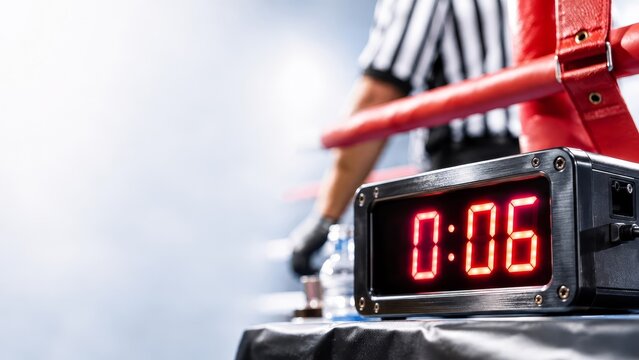 Boxing Round Countdown Clock Showing Final Seconds of Competition