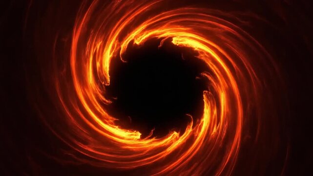 Abstract Fiery Red Orange Spinning Vortex Portal Background Loop.