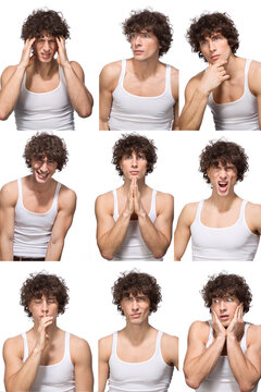 Man making different faces