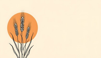 Fototapeta premium A wide horizontal 2D vector graphic illustration of late summer harves