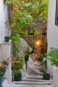 Turkey, Mugla Province, Marmaris, Picturesque stairway in the old town