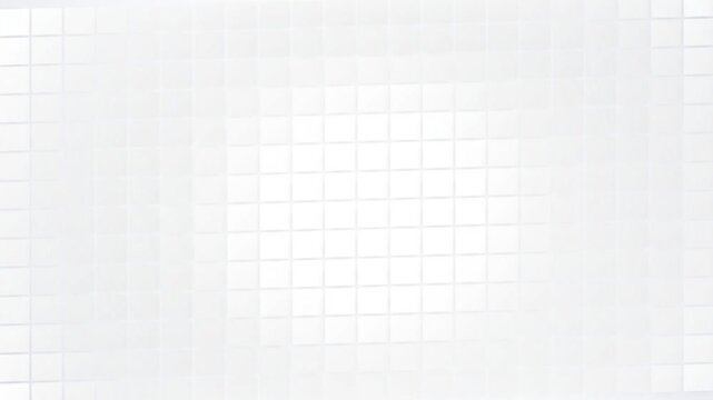 Clean minimalist white grid background motion graphic with subtle animated geometric perspective lines, perfect high key abstract backdrop for modern tech presentations and corporate design.