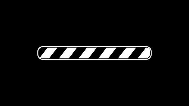 Industrial warning stripes animating in a repeating pattern on black background