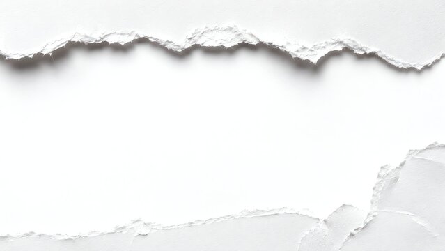 Torn White Paper Frame With Blank Copy Space