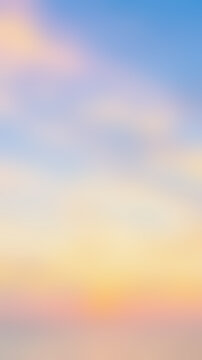 Abstract pastel sunset sky gradient background, soft blur, vertical.