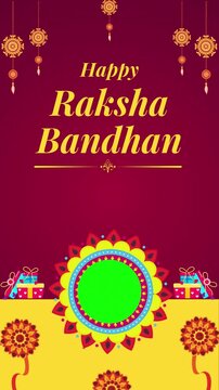 Raksha Bandhan Maroon and Yellow Traditional Greeting Video Story