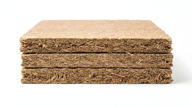Stack of rigid insulation boards made from compressed natural hemp fibers for sustainable building thermal efficiency and eco friendly home construction projects requiring effective heat
