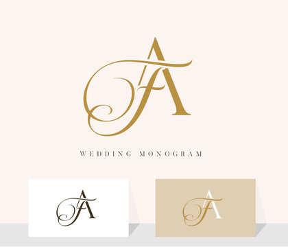 AF initial wedding monogram logo