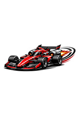 Obraz premium Vivid red Formula One race car, symbolizing speed and power in the world of motor sport.