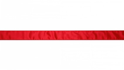 Fototapeta premium Red Satin Ribbon Isolated on White with Smooth Texture