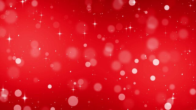 red christmas background with snowflakes and shiny glitter stars animation, christmas and new year holiday social media motion background