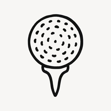 Minimalist golf ball icon illustration.