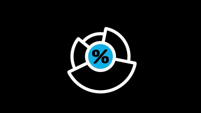 Discount percentage icon with circular segmented design representing special offers, price reduction, sales promotion, savings, marketing campaigns, shopping deals, and financial benefits.