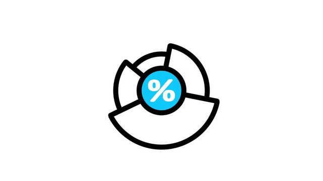 Discount percentage icon with circular segmented design representing special offers, price reduction, sales promotion, savings, marketing campaigns, shopping deals, and financial benefits.