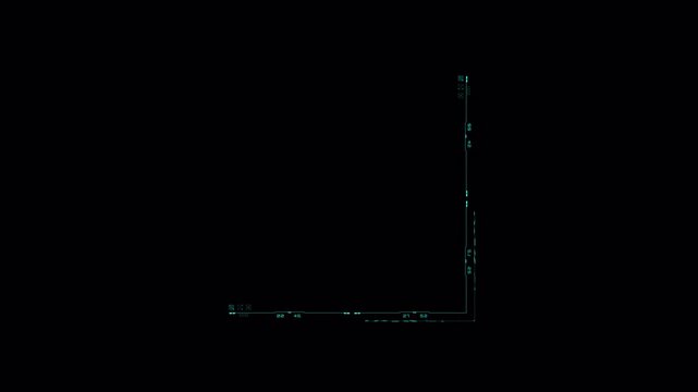 Abstract digital glitch overlay with geometric corner frame on black background.