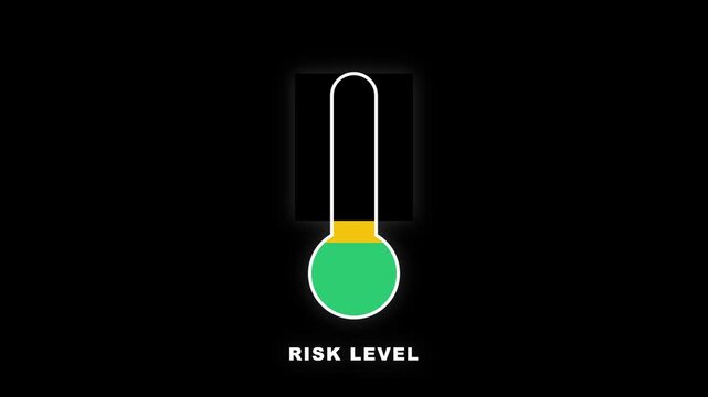 Risk Level Thermometer Indicator Infographic Motion Graphic 4K Overlay Animation