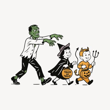 Halloween kids costumes parade