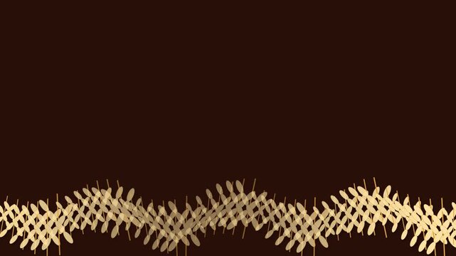 Animated Woven Straw Border on Brown Background