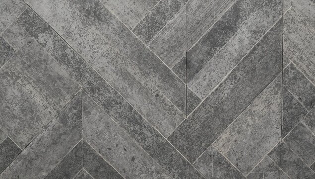Gray Herringbone Pattern Flooring Texture in Closeup View