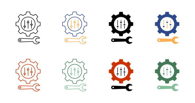 User Customization Settings Sliders Tool Icon Pack Illustration
