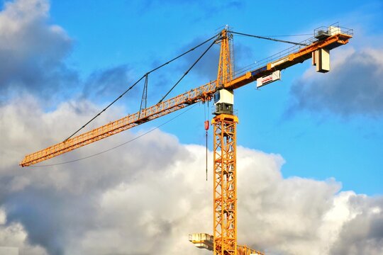  Construction sites against a backdrop of clouds.
