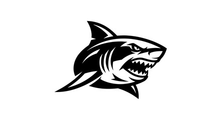Naklejka premium Fierce Shark Head Illustration Symbol.