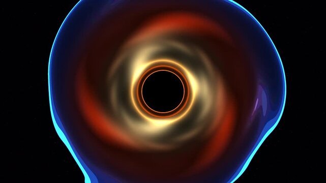 Black Hole Accretion Disk Background This scene features a black hole accretion disk with swirling matter and energy. The colors blend fluidly together in a circular motion, creating a dynamic visual