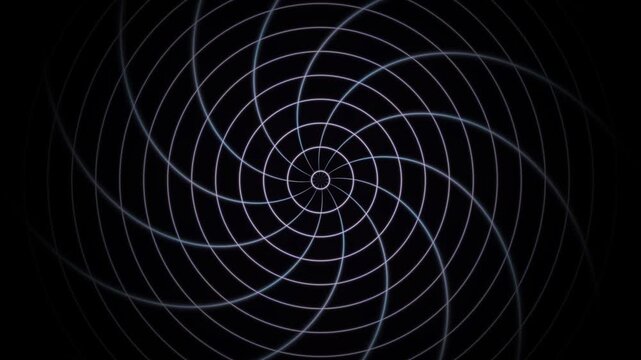 Hypnotic Rotating Spiral Mandala Background A spiral mandala pattern that rotates smoothly against a dark backdrop. It is suitable for various projects needing dynamic visual effects