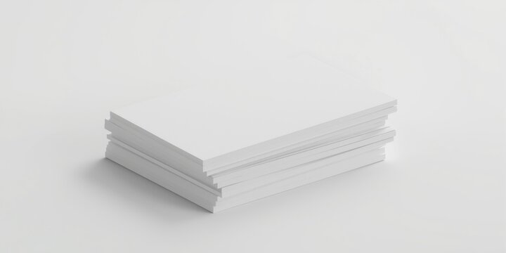 Stack of Blank White Paper Sheets Isolated on White Background