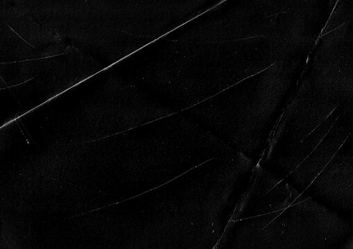 Dark Black Grunge Creased Scratched Distressed Paper Texture - Grainy Grain Noisy Noise Gritty Folded Paper Overlay Template Background
