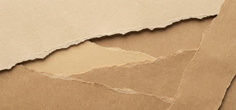 Sophisticated Torn Kraft Paper Strips Collage