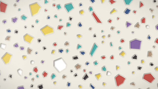 Colorful geometric pattern on light background. 2d animation