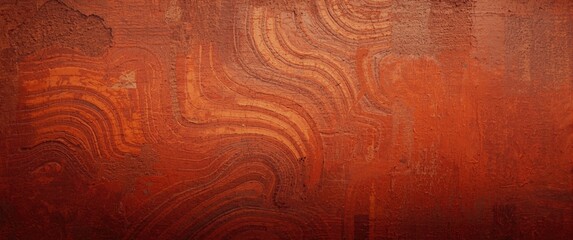 Naklejka premium Textured Surface with Swirling Patterns in Warm Red Tones