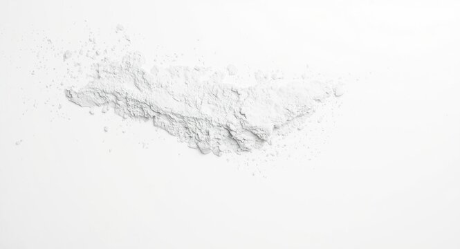 White Flour Pile on a Smooth Surface with Minimal Background