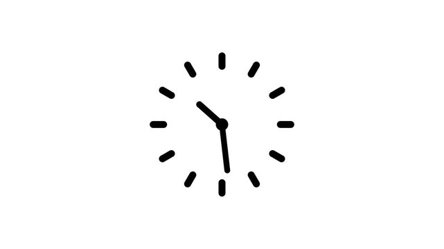 Black clock time face animation 4k video.