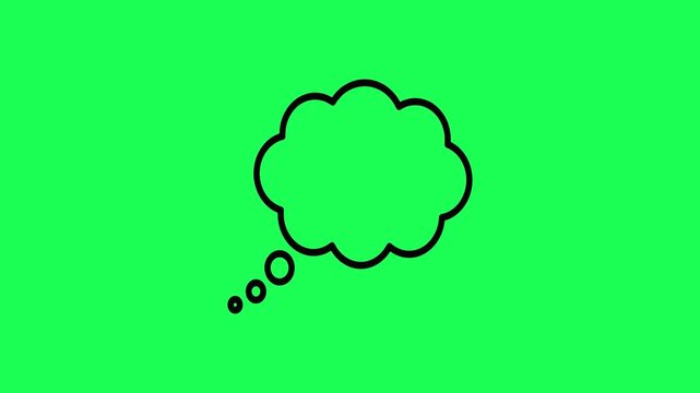 Simple black thought bubble on vibrant green background