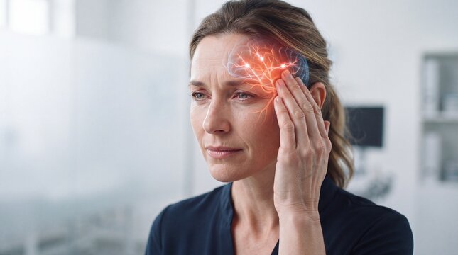 Human Brain Pain Visualization Showing Neurological Inflammation and Neural Activity