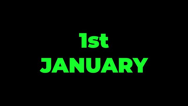 January month looping animation. first month of year
