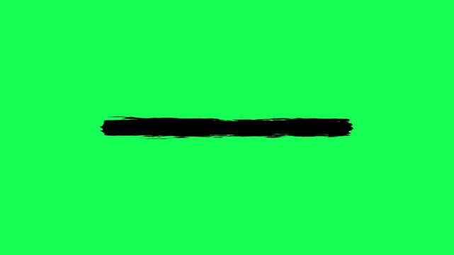 Hand-drawn underline highlighter line loop animation on green background. Underlining brush stroke marker highlights sketching for important topic marking text elements