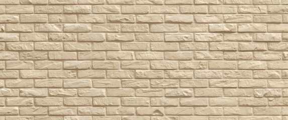 Fototapeta premium Textured Beige Brick Wall in Even Pattern
