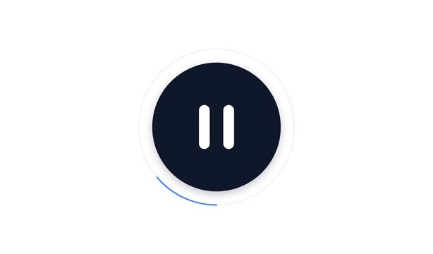 video player interface with play and pause icon. media control graphics featuring play and pause buttons animation