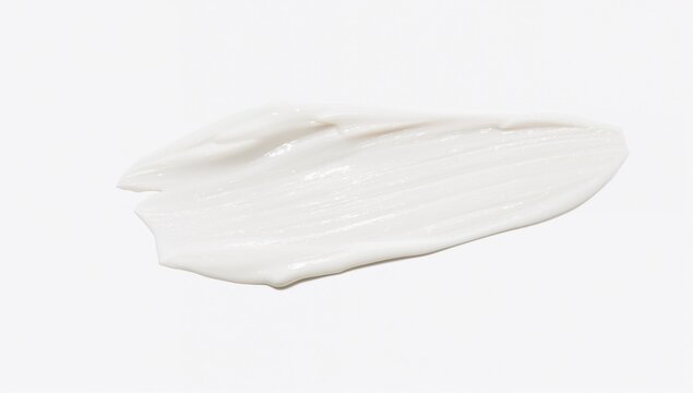 Creamy White Skincare Product Swatch Isolated on White Background